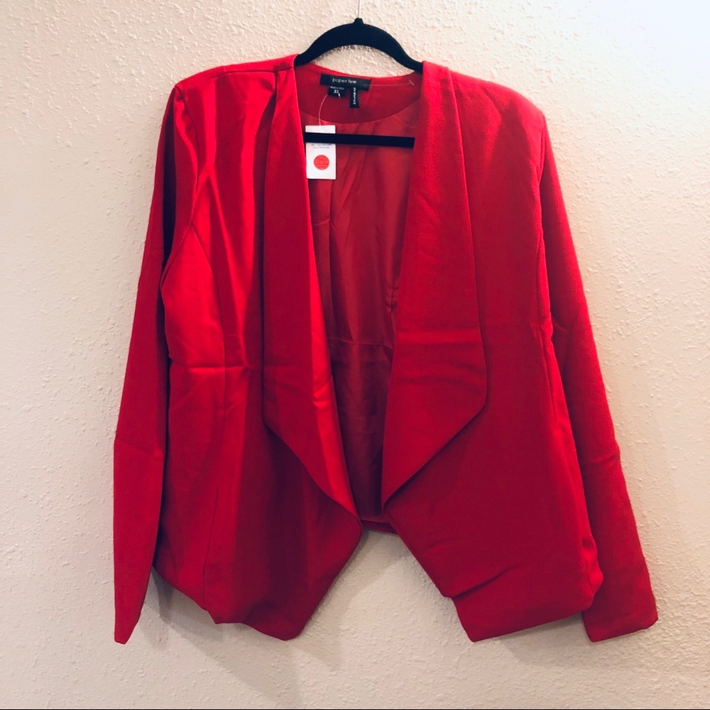 Paper Tee- red stretchy blazer